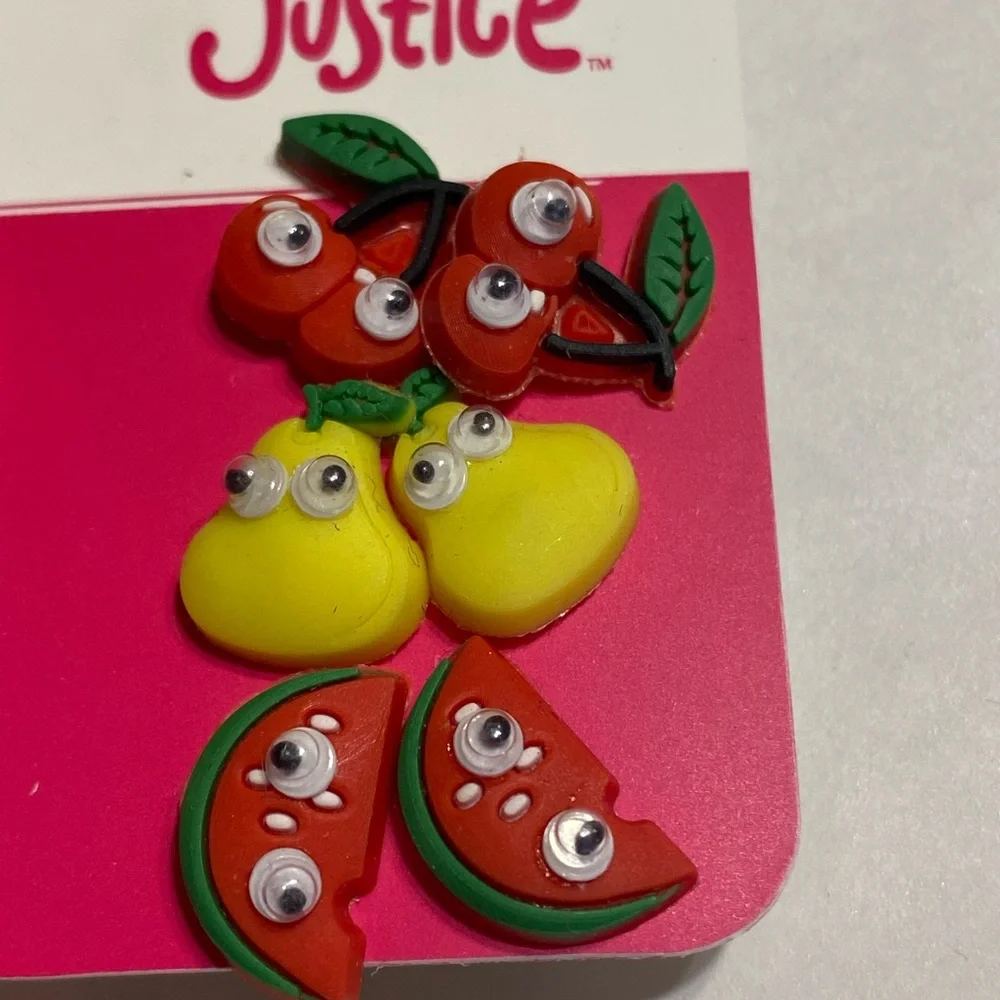 Justice nickel sensitive hypoallergenic fruit earrings (8) & cupcake earrings